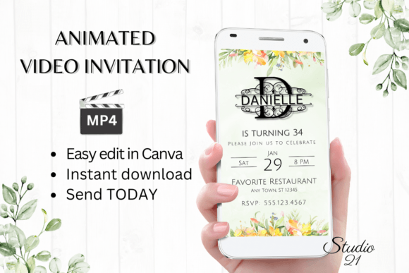 Birthday Invitation (Monogram Letter D): Your Personalized Digital Evite Solution