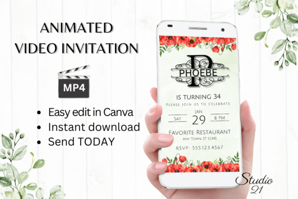 Birthday Invitation (Monogram Letter P): A Modern Script Solution
