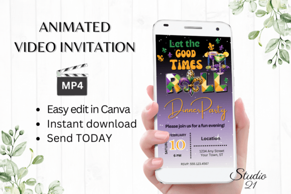 Celebrate in Style with a Digital Mardi Gras Invitation