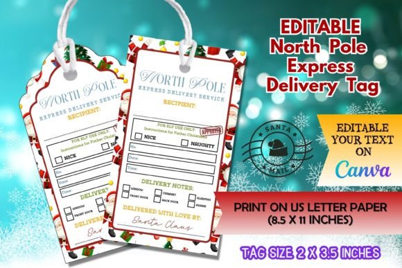 Editable North Pole Express Delivery Tag: Your Holiday Magic Tool