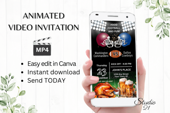 Effortless Thanksgiving Football Invite for Your Game Day