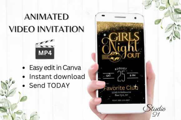 Electronic Girls Night out Invite: Your Digital Party Starter