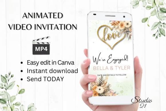 Fall Engagement Announcement W1160B: Your Digital Evite Template