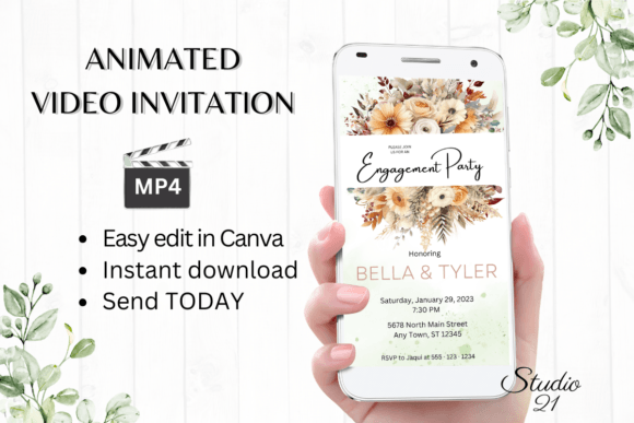 Invite to Autumn: W1166 Engagement Party Evite
