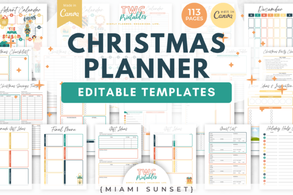 Master Your Holiday with Christmas Planner Canva Templates /MIAMI