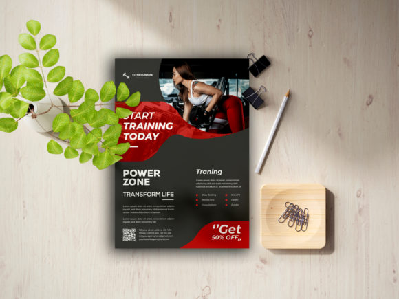 Modern Fitness Gym Flyer: Clean, Professional Design