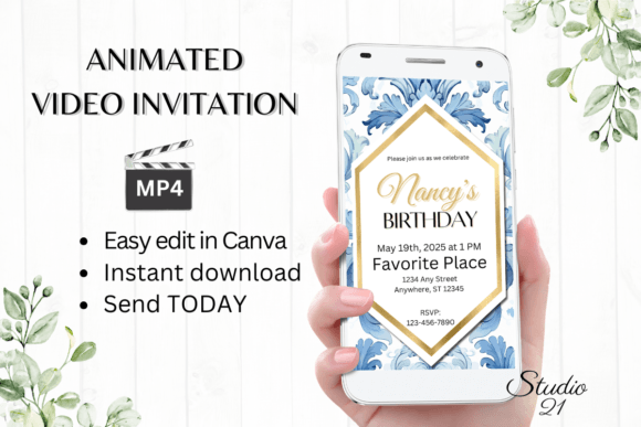 Modern Invitations: The Classic Digital Birthday Party Invite