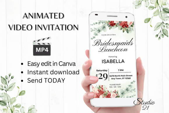 Red Roses Bridesmaid Luncheon W4442BL: A Serif Font with Modern Elegance