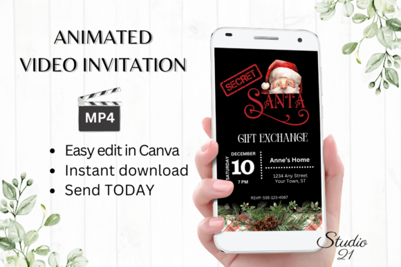 Secret Santa Party Invitation: Instant, Animated Festive Cheer