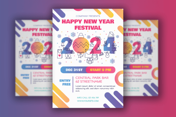 Stylish Happy 2024 New Year Poster: A Designer's Guide to Festive Impact